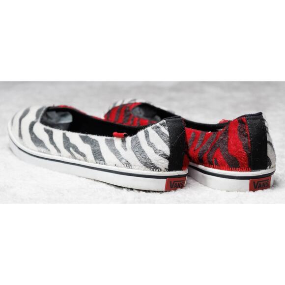 Vans Caliente Zebra Print Slip on Red Black White Sneakers Ballet Womens 10.5 - Picture 14 of 16